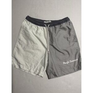 PacSun Pacific Sunwear‎ Swim Trunks, Grey Tones, Drawstring, Men's Small #1000